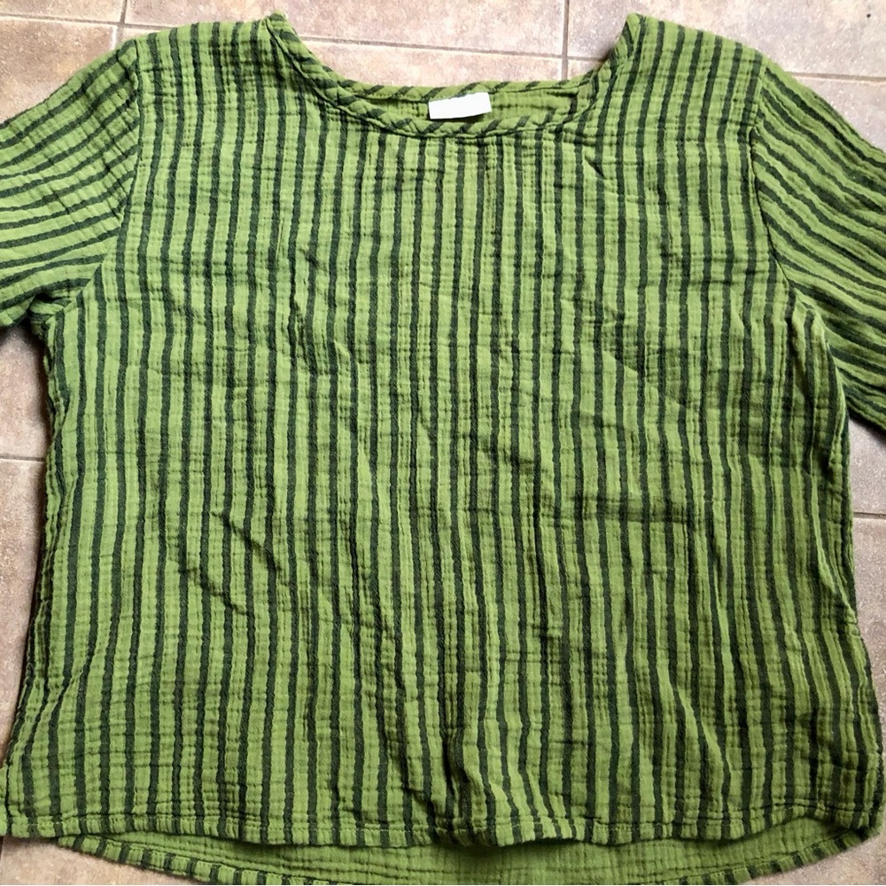 Curator Green Striped Hannah Top - Picture 3 of 3